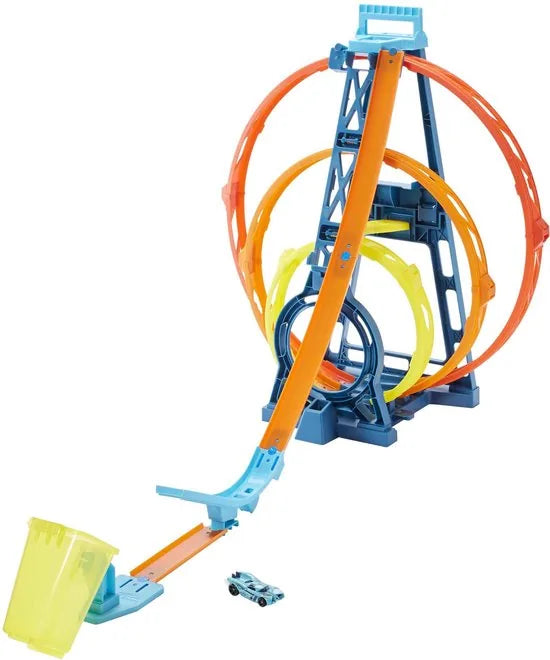 Hot Wheels Track Builder Driedubbele loopingset