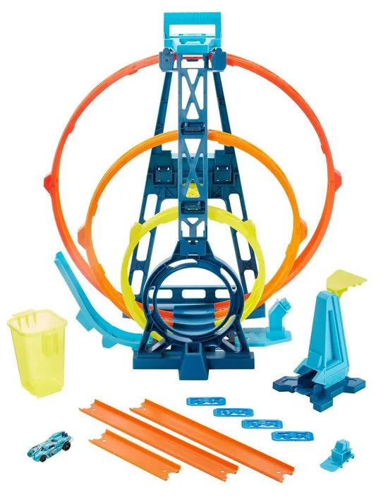 Hot Wheels Track Builder Driedubbele loopingset