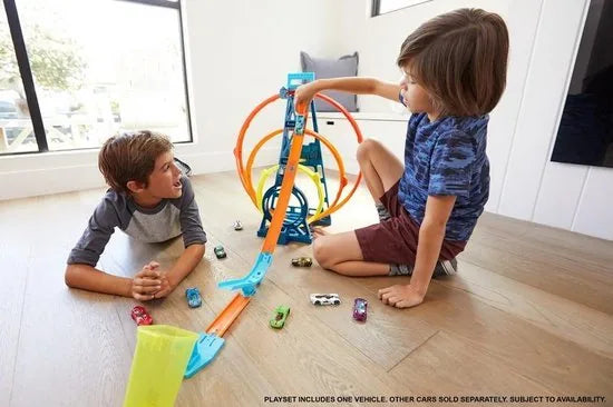 Hot Wheels Track Builder Driedubbele loopingset