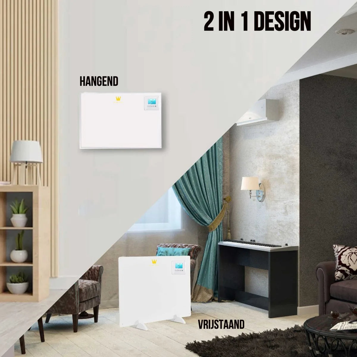 Infrarood Verwarmingspaneel - 550 Watt - Led Display - Thermostaat - Infrarood Kachel - Paneel - Vrijstaand Of Wandmontage