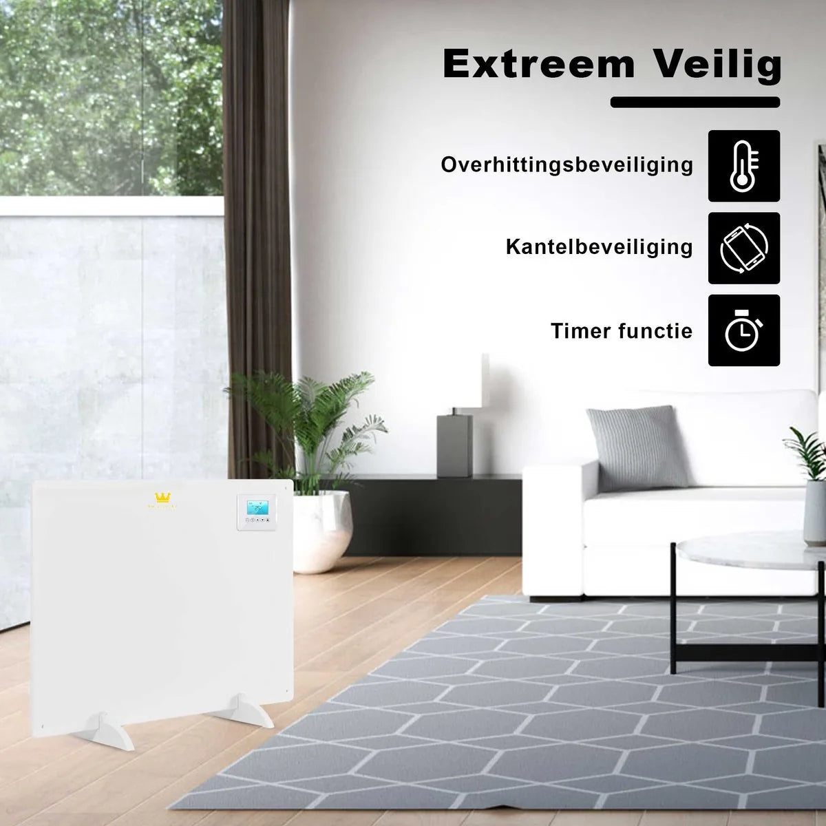 Infrarood Verwarmingspaneel - 550 Watt - Led Display - Thermostaat - Infrarood Kachel - Paneel - Vrijstaand Of Wandmontage
