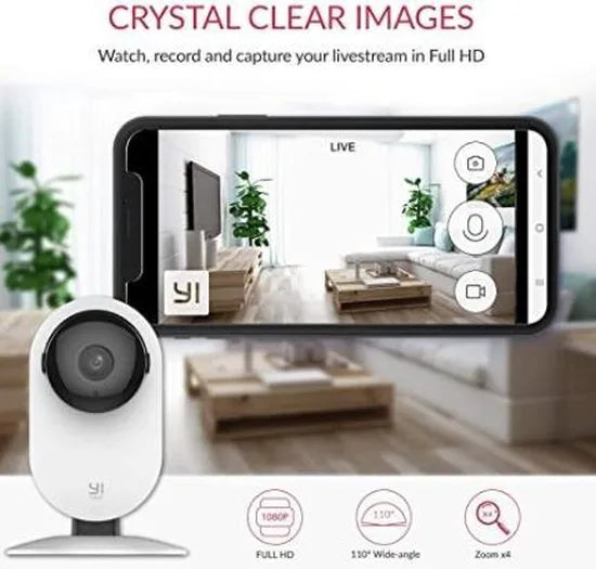 Ip camera - Wifi camera - webcam - bewegingsmelder - Yi Home bewakingscamera 1080P - Huisdier camera - Babycamera -
