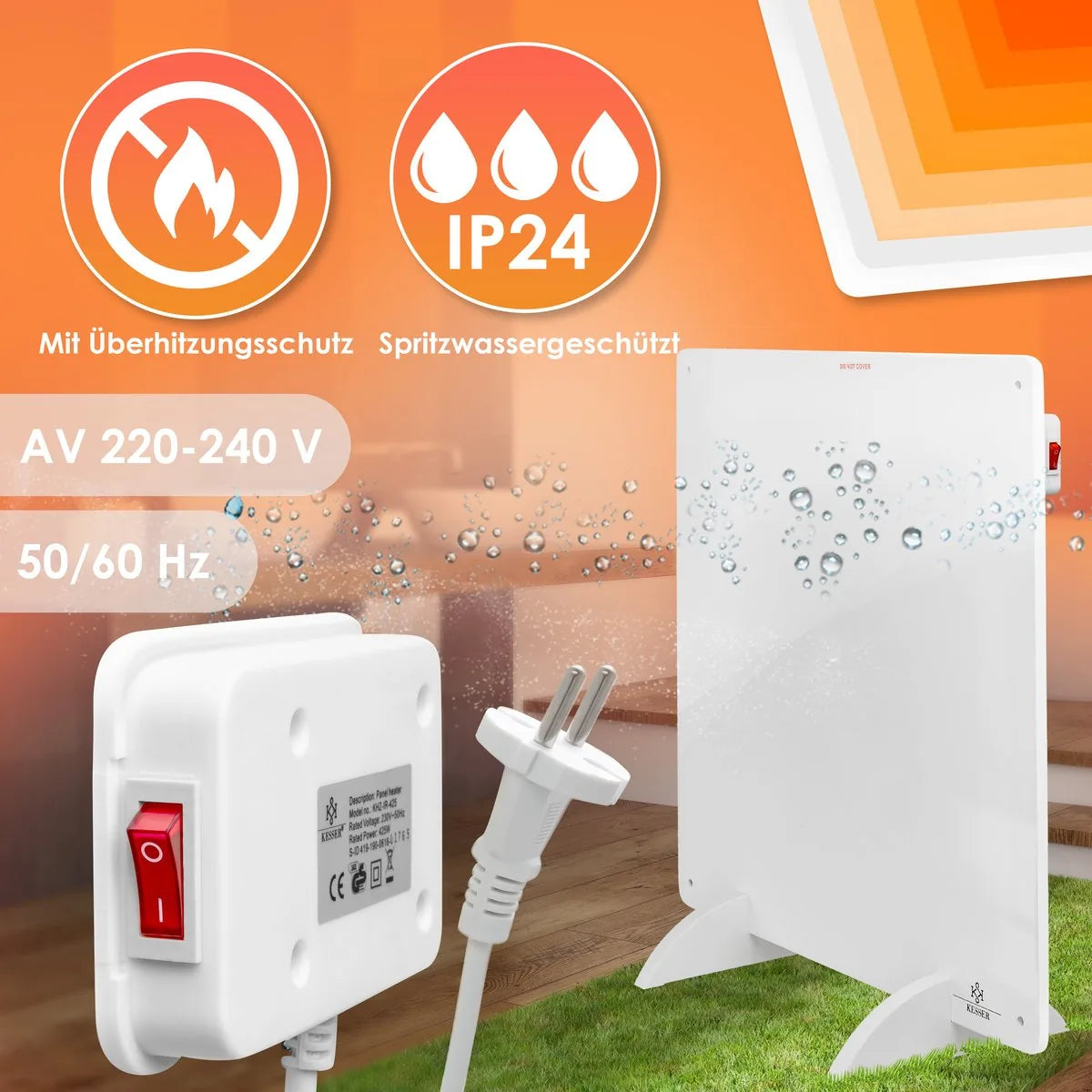 Kesser Infrarood Verwamingspaneel - 550 Watt - Infrarood kachel - Energiezuinig - Heater