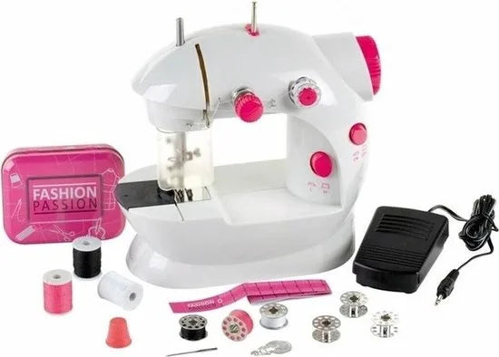 Klein Toys Fashion Passion kindernaaimachine - incl. alle benodigdheden - wit roze