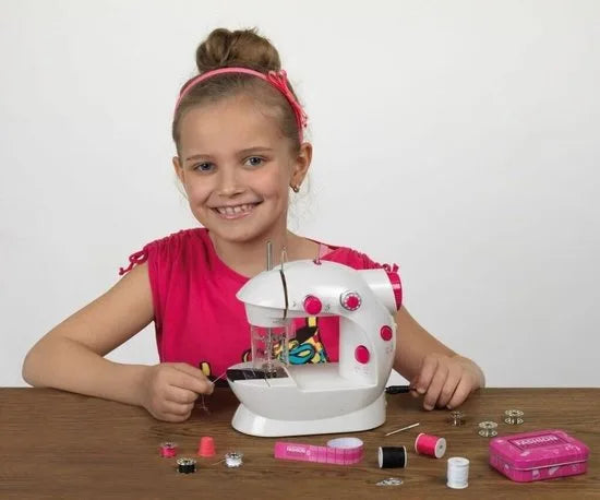 Klein Toys Fashion Passion kindernaaimachine - incl. alle benodigdheden - wit roze