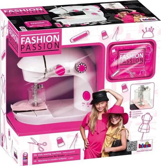 Klein Toys Fashion Passion kindernaaimachine - incl. alle benodigdheden - wit roze