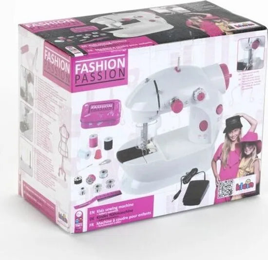 Klein Toys Fashion Passion kindernaaimachine - incl. alle benodigdheden - wit roze
