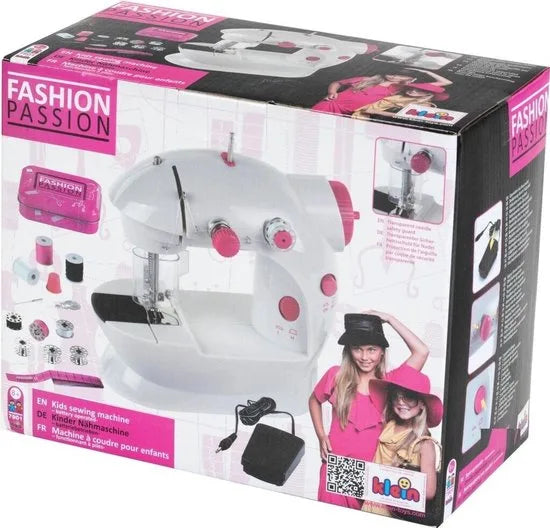 Klein Toys Fashion Passion kindernaaimachine - incl. alle benodigdheden - wit roze