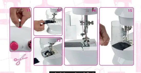Klein Toys Fashion Passion kindernaaimachine - incl. alle benodigdheden - wit roze