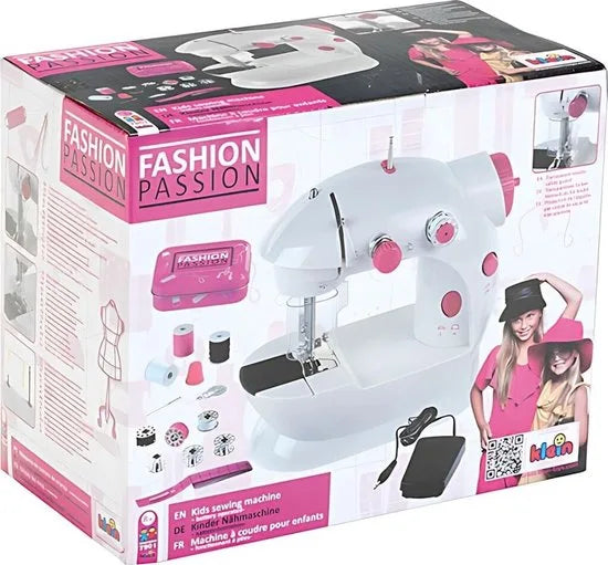 Klein Toys Fashion Passion kindernaaimachine - incl. alle benodigdheden - wit roze