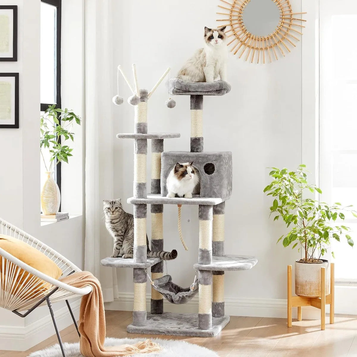 Krabpaal voor zware katten - Kat toren - Krabpaal boomstam - Hoge krabpaal - Krabpaal voor grote katten - Stevige krabpaal - Krabpaal voor katten - XL - Kattenverblijf