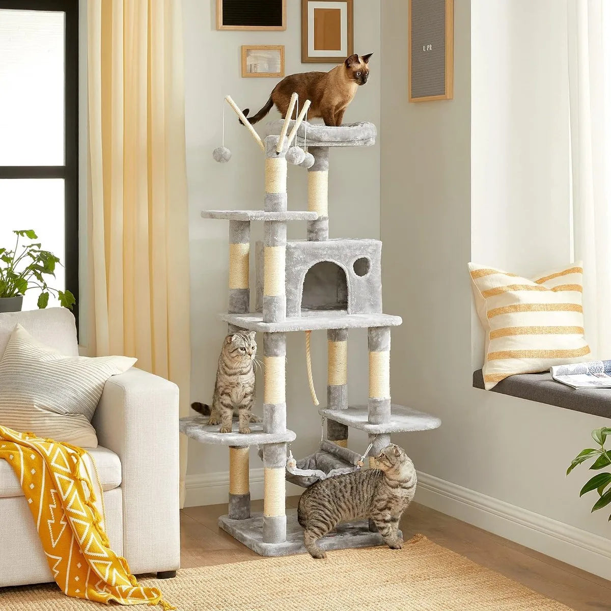 Krabpaal voor zware katten - Kat toren - Krabpaal boomstam - Hoge krabpaal - Krabpaal voor grote katten - Stevige krabpaal - Krabpaal voor katten - XL - Kattenverblijf