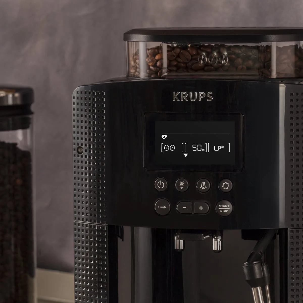 Krups Essential EA8150 - Volautomatische Espressomachine - Thermoblock-systeem - Personaliseren en Favorieten Opslaan - Zwart - Koffiemachine met bonen