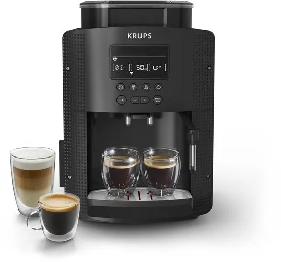 Krups Essential EA8150 - Volautomatische Espressomachine - Thermoblock-systeem - Personaliseren en Favorieten Opslaan - Zwart - Koffiemachine met bonen