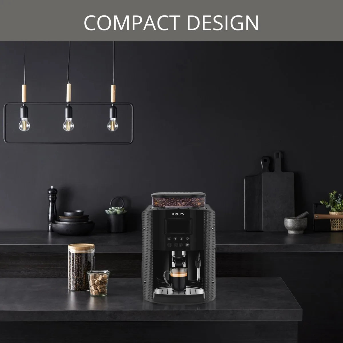 Krups Essential EA8150 - Volautomatische Espressomachine - Thermoblock-systeem - Personaliseren en Favorieten Opslaan - Zwart - Koffiemachine met bonen