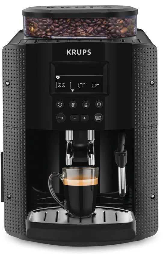 Krups Essential EA8150 - Volautomatische Espressomachine - Thermoblock-systeem - Personaliseren en Favorieten Opslaan - Zwart - Koffiemachine met bonen