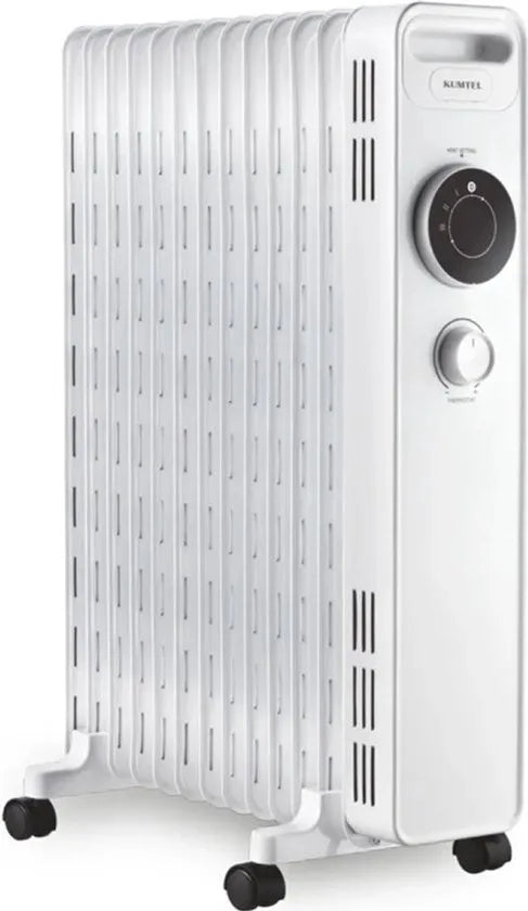 Kumtel Olieradiator - Elektrische Kachel - Thermostaat - Chauffage electrique - Tot 2500W - 3 Standen - Antivriessysteem - 13 Vinnen - Wit