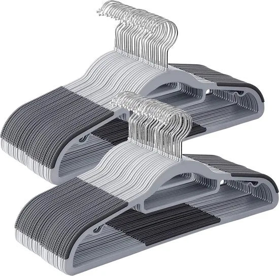 Kunststof hangers 30 stuks grijs