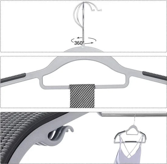 Kunststof hangers 30 stuks grijs