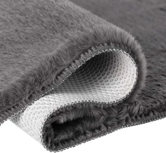 Lalee Heaven – Superzachte Badmat – Antislip – Hoogpolig – Douchemat – Toiletmat – Wasbaar – Voor Badkamer -Duifgrijs – 40x60 cm