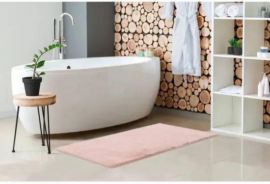 Lalee Heaven – Superzachte Badmat – Antislip – Hoogpolig – Douchemat – Toiletmat – Wasbaar – Voor Badkamer – Powder Pink – 50x90 cm