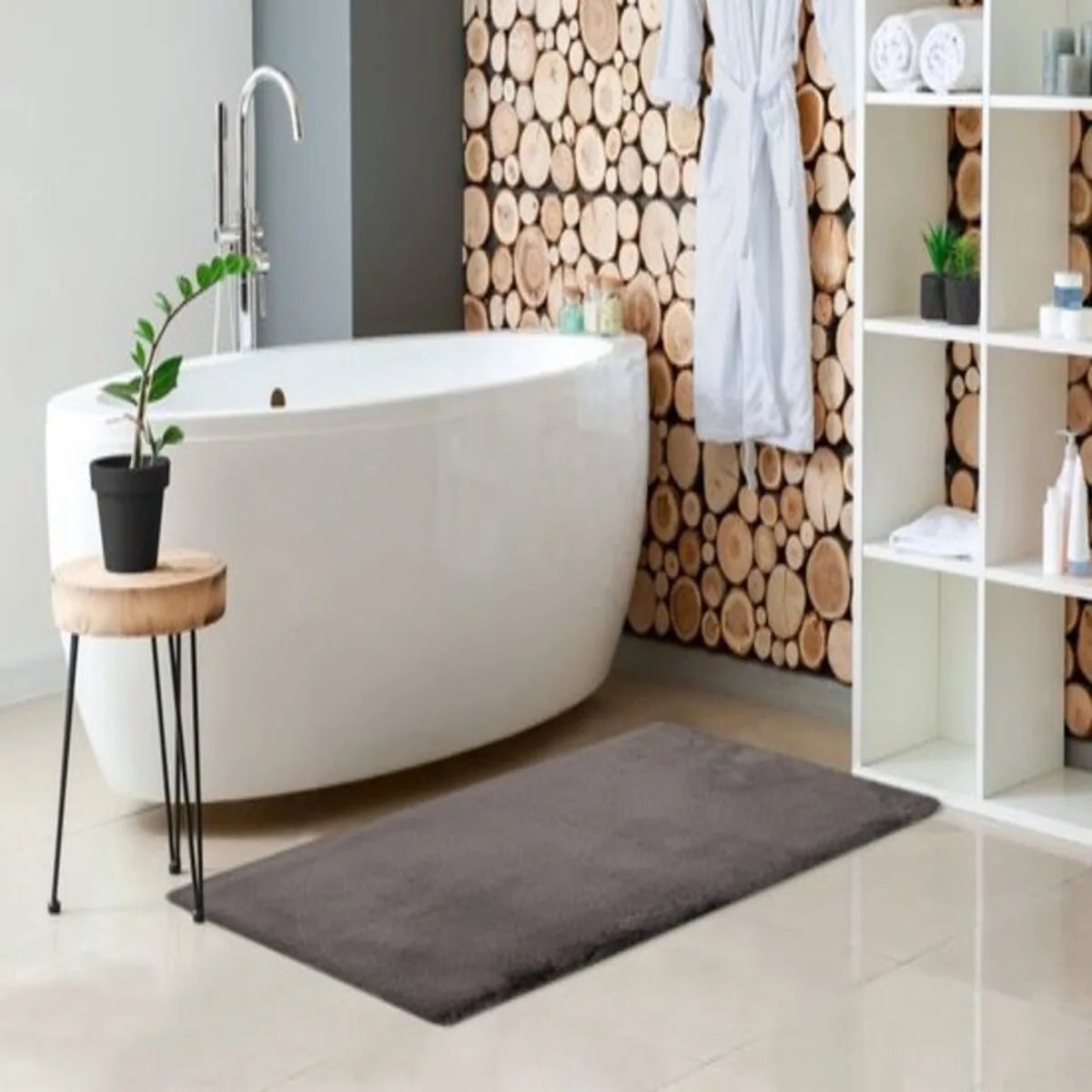 Lalee Vacht Badmat Antislip - 50x90 cm - Grijs- Douchemat - Superzacht - Toiletmat