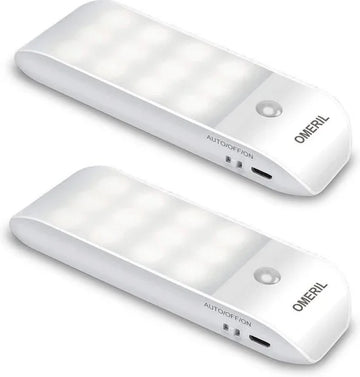 Led Nachtlampje, techole [2 stuks] LED kast licht met 24 LED, USB accu, Motion Sensor Nachtlampje met Stick-on magneetstrip voor kast, Hal, trappenhuis, kast, Garage/Lade en andere... [Energieklasse A++]