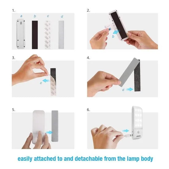 Led Nachtlampje, techole [2 stuks] LED kast licht met 24 LED, USB accu, Motion Sensor Nachtlampje met Stick-on magneetstrip voor kast, Hal, trappenhuis, kast, Garage/Lade en andere... [Energieklasse A++]