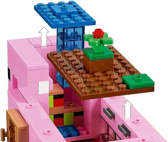 LEGO® MinecraftTM Het varkenshuis 21170; ben je op zoek naar een leuk Minecraft cadeau voor kinderen? Dit coole LEGO speelgoed voor Minecraft spelers bevat Alex, een CreeperTM en een huis in de vorm van een reusachtig varken om zelf te bouwen (490 on