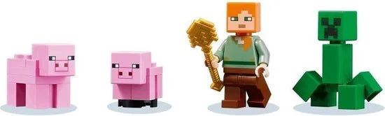 LEGO® MinecraftTM Het varkenshuis 21170; ben je op zoek naar een leuk Minecraft cadeau voor kinderen? Dit coole LEGO speelgoed voor Minecraft spelers bevat Alex, een CreeperTM en een huis in de vorm van een reusachtig varken om zelf te bouwen (490 on