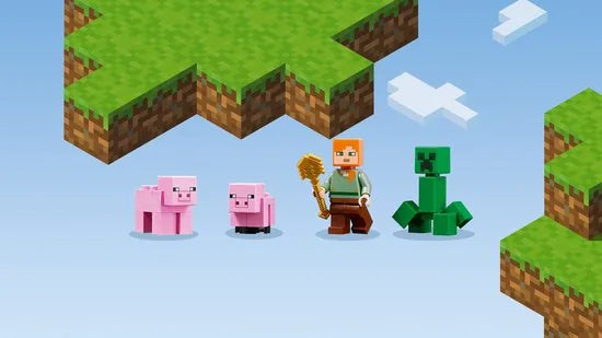 LEGO® MinecraftTM Het varkenshuis 21170; ben je op zoek naar een leuk Minecraft cadeau voor kinderen? Dit coole LEGO speelgoed voor Minecraft spelers bevat Alex, een CreeperTM en een huis in de vorm van een reusachtig varken om zelf te bouwen (490 on