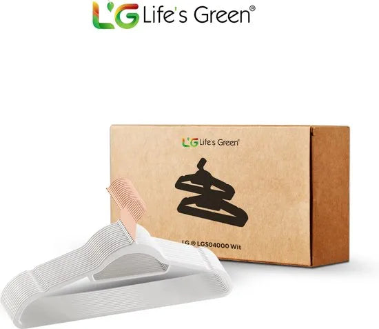 Life's green® Velvet Hanger - Fluwelen Kleerhangers - 30 Stuks - Kledinghangers - Anti-slip - Velvet – Wit met Rosé haak