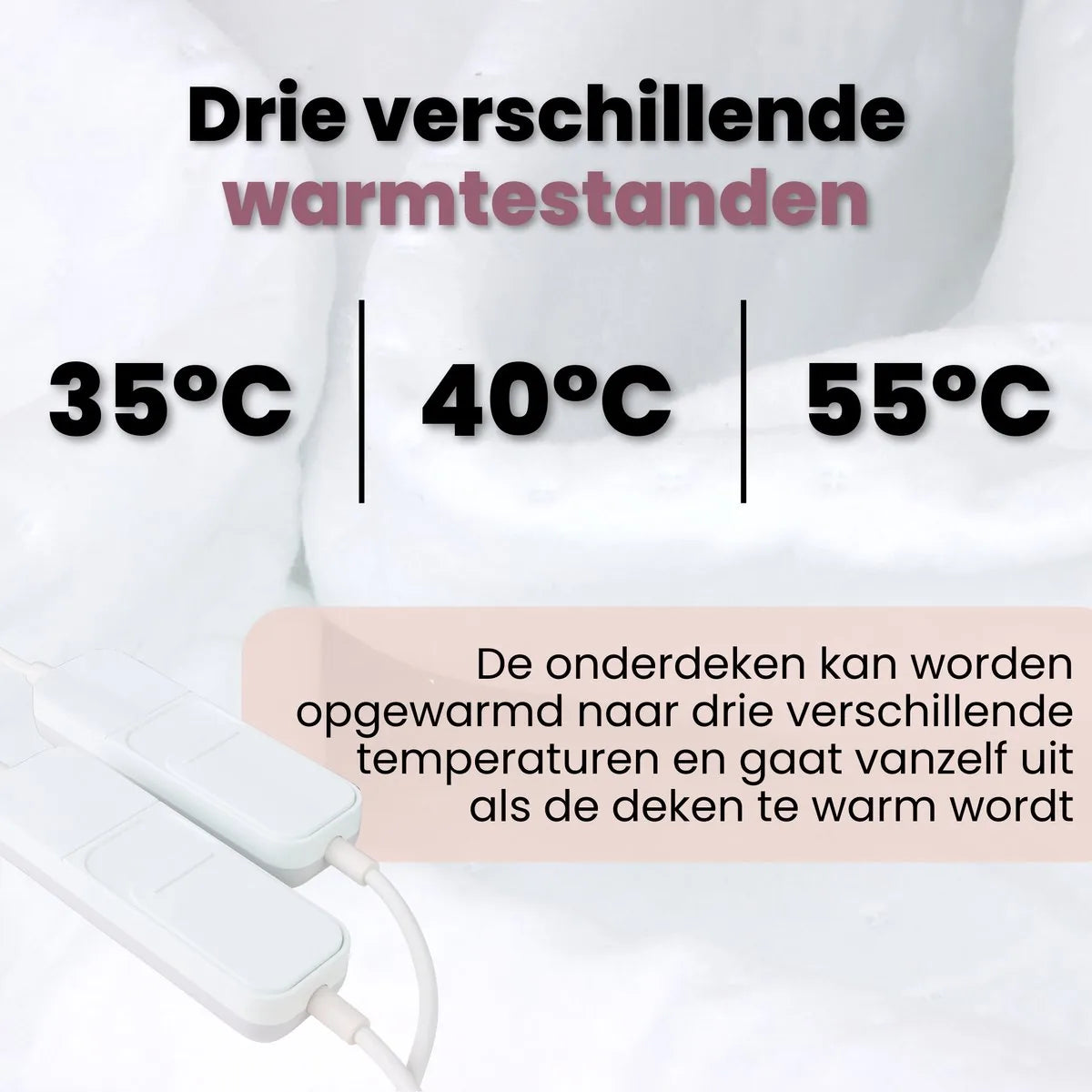 Lydsto elektrische deken 2 persoons warmte onderdeken dubble schakkelaren 3 standen 120Watt automatische uitschakeling overhittingsbescherming 2 personen 170x150cm wit