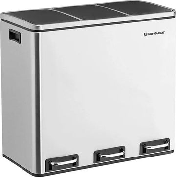 Metalen Trio Prullenbak - Fingerprint Proof - 54 Liter