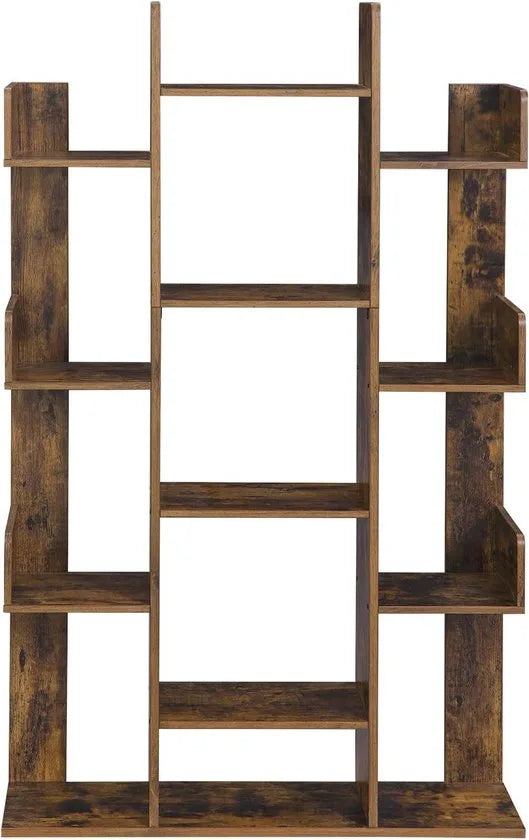MIRA Home - Boekenkast - Vakkenkast - Hout - Bruin/zwart - 74x29.6x154.5