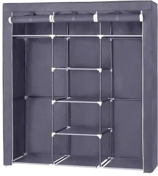 MIRA Home - Opvouwbare kledingkast - Garderobekast - Stoffen - Stof - Hangkast - Legkast - 150x45x175