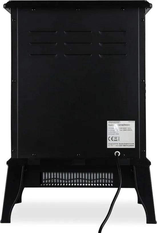 Monzana Elektrische Kachel – met LED Vlameffect - 2000W Zwart