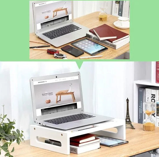 Nancy's Bamboe Laptop standaard - Computer  Bureau Organizer - 41 x 28 x 10 Cm