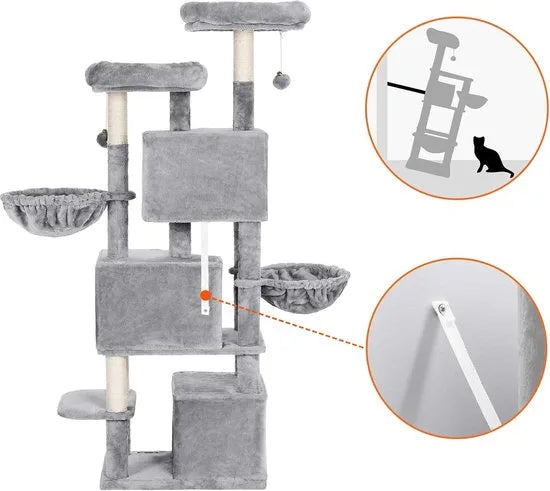 Nancy's Krabpaal XXL - Kattenhuis - 164 cm - Katten Speelhuisje - Kattenboom - Krabpalen