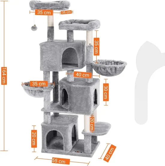 Nancy's Krabpaal XXL - Kattenhuis - 164 cm - Katten Speelhuisje - Kattenboom - Krabpalen