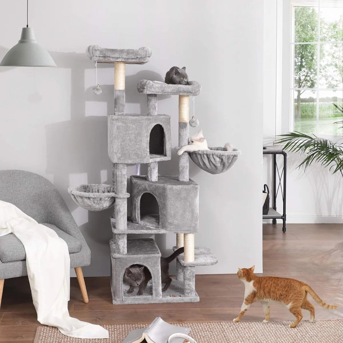 Nancy's Krabpaal XXL - Kattenhuis - 164 cm - Katten Speelhuisje - Kattenboom - Krabpalen