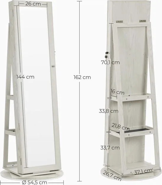 Nancy's Panorama City Sieradenkast Met Spiegel - Sieradenkastje - Sieradenkast - Spiegel Kast