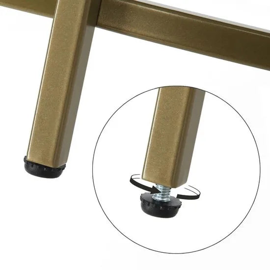 Nancy's Salontafel - Ronde Glazen Tafel - Gouden Ijzeren Frame