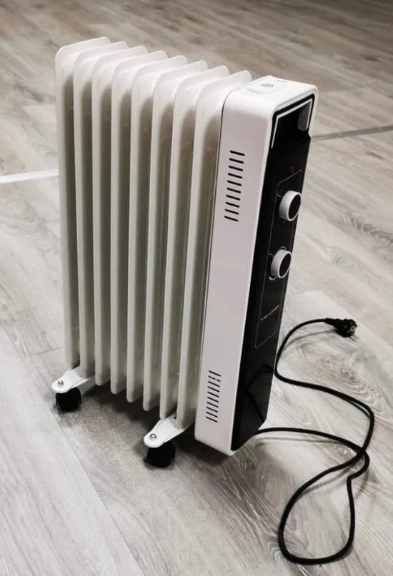 OlieKachel Elektrisch voor Binnen – Elektrische Verwarming - 2000 Watt – 3 Warmtestanden - Wit