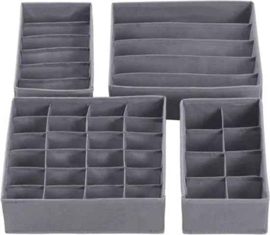 Ondergoed organizer 4 stuks grijs