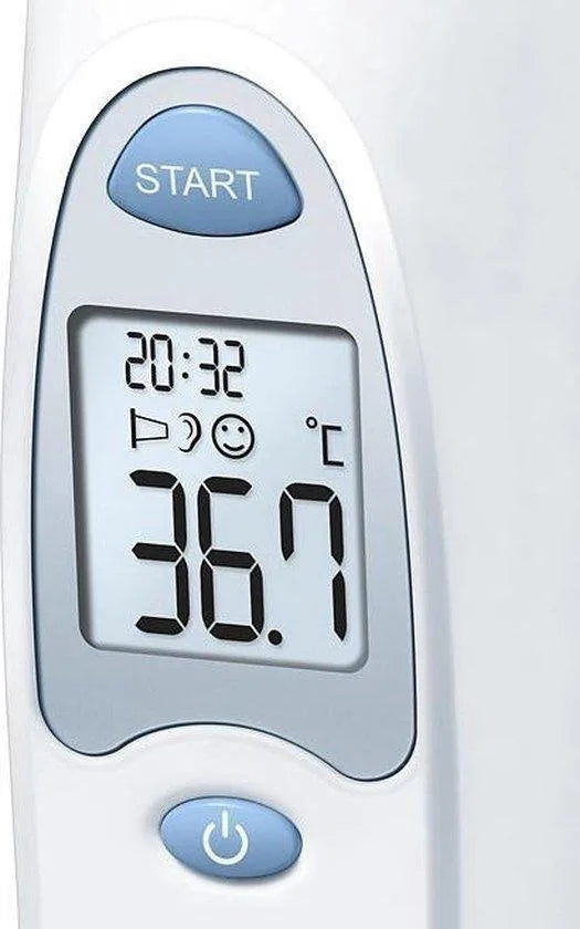 Oorthermometer met verwisselbare beschermkapjes - hygienisch en veilig meten goed voor kinderen en volwassenen Sanitas SFT 53 - Lichaamsthermometer