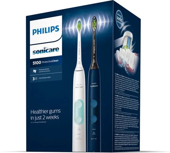 Philips 5100 series HX6851/34 - Sonische tandenborstel - Wit en blauw