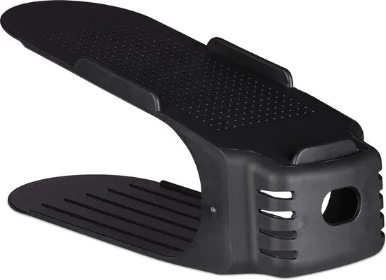 Relaxdays 12x schoenen organizer - schoenen opbergsysteem - schoenenopberger - zwart