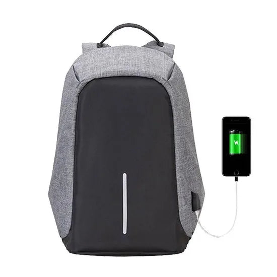 Rugzak | Anti Diefstal | Inclusief USB aansluiting | Spat Waterdicht | Schooltas | Kleur Grijs