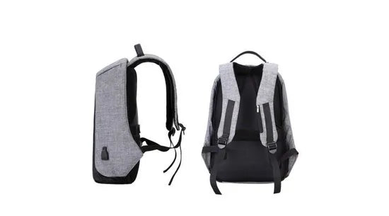 Rugzak | Anti Diefstal | Inclusief USB aansluiting | Spat Waterdicht | Schooltas | Kleur Grijs